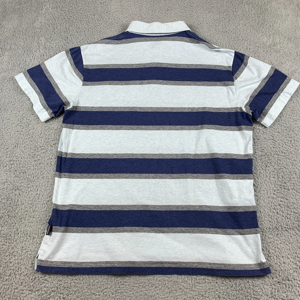 Patagonia Squeaky Clean Polo Mens Large Blue Grey Striped Front Pocket Shirt - Picture 3 of 12
